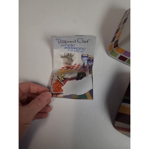 Pampered Chef Simple Additions Tiles Small Ceramic Square Bowl Set of 3 - Picture 4 of 7